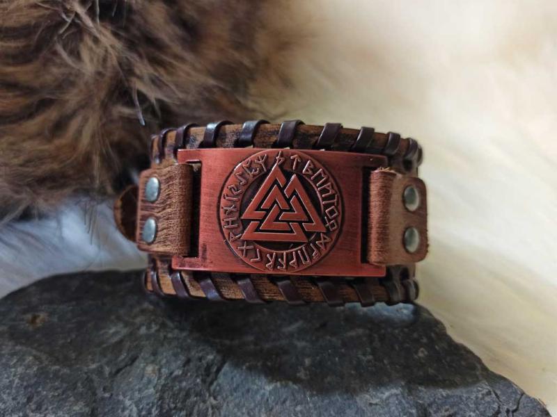 Valknut Lederarmband
